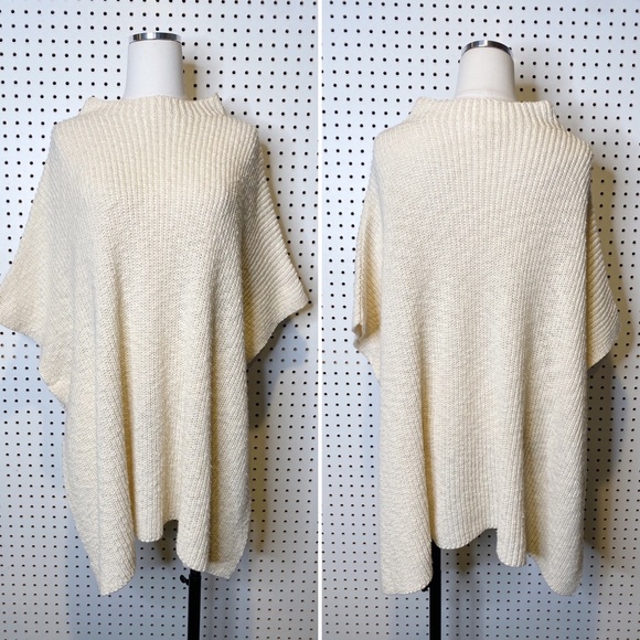 Eileen Fisher Sweaters - Eileen Fisher | Mock Neck Poncho Sweater, 100% Organic Cotton Sz. S/M